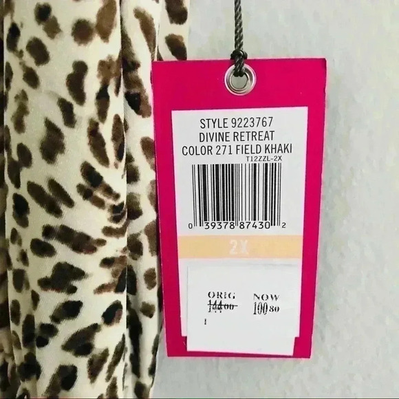 New Vince Camuto Cheetah Maxi Sleepless Dress 2X - Picture 5 of 8